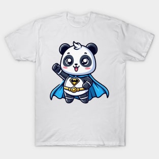 Cute panda wearing a superhero costume T-Shirt